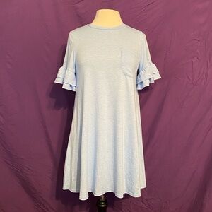 Light Blue Ruffle Sleeve Tee Dress from new in. Size S.